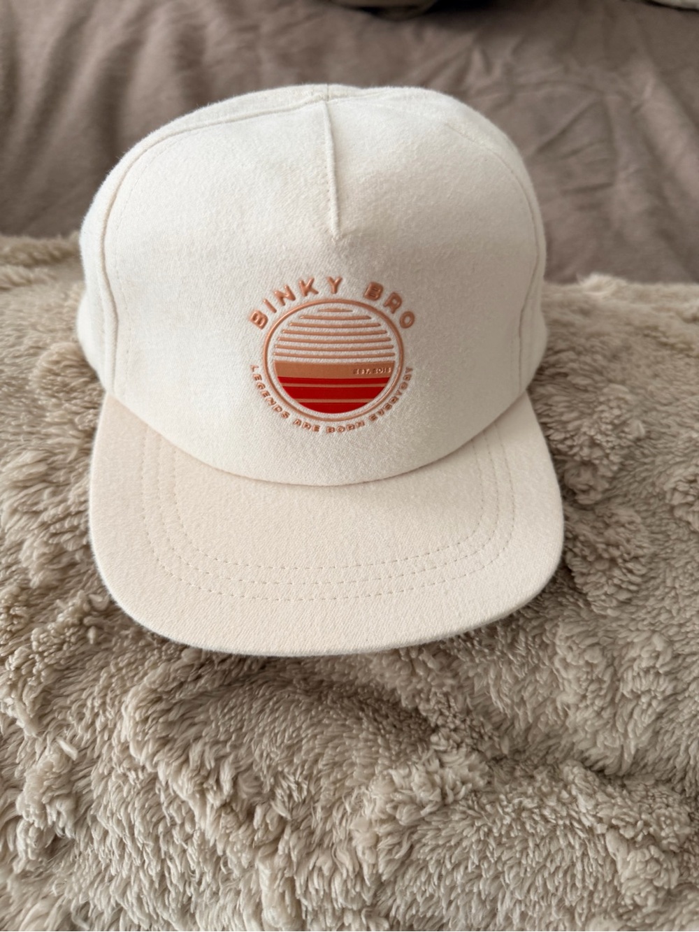 Binky Bro Kids Cream Baseball Cap with Sunset Patch